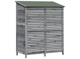 Garden Shed with Roof Grey 106 x 56 x 176.5 cm Solid Fir Wood 42033466