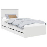 Bed Frame with Drawer White 90 x 190 cm Engineer Wood 3410749