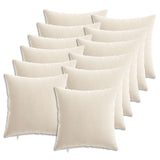 Throw Pillow 12 pcs HEERLEN Cream 40 x 40 cm Chenille Fabric 924663