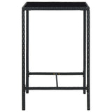 5 Piece Garden Bar Set with Cushions Poly Rattan Black 3095414