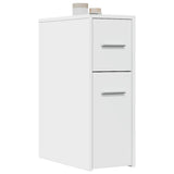 Narrow Bathroom Cupboard with Wheels White Engineered Wood 855277
