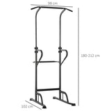 Power Tower Dip Station Pull Up Bar Multi-Function Push Up Equipment with Adjustable Height for Home T3398P347520
