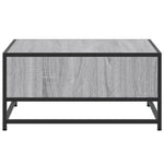 ZNTS Coffee Table Grey Sonoma 60.5x60.5x30 cm Engineered Wood and Metal 848767