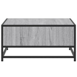 ZNTS Coffee Table Grey Sonoma 60.5x60.5x30 cm Engineered Wood and Metal 848767