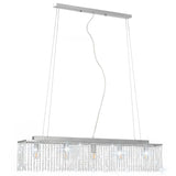 Ceiling Lamp with Crystal Beads Silver 104 cm E14 50860