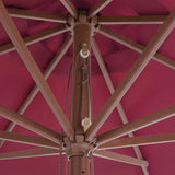 Garden Parasol with Wooden Pole 350 cm Burgundy 44531