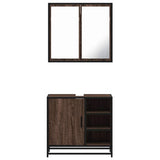 2 Piece Bathroom Furniture Set Brown Oak Engineered Wood 3300909