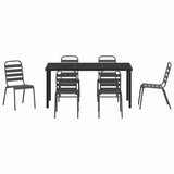Garden Dining Set 7 pcs Anthracite Powder-Coated Steel 3379300