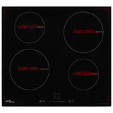 Induction Hob with 4 Burners Touch Control Glass 7000 W 50787