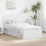 Bed Frame with Headboard White 90 x 200 cm Solid Pine Wood 3412943