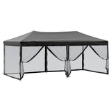 Folding Party Tent with Sidewalls Black 3x6 m 93553
