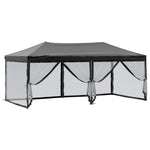 ZNTS Folding Party Tent with Sidewalls Black 3x6 m 93553