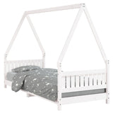 Kids Bed Frame White 80x200 cm Solid Wood Pine 834496