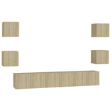 7 Piece TV Cabinet Set Sonoma Oak Engineered Wood 3078976