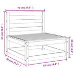2 Piece Garden Lounge Set White Solid Pinewood 805696