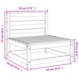 2 Piece Garden Lounge Set White Solid Pinewood 805696
