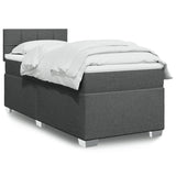 Box Spring Bed with Mattress Dark Grey 90x200 cm Fabric 3285772