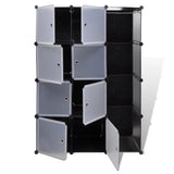 ZNTS Modular Cabinet 9 Compartments 109x36.5x143 cm Black and White 240497