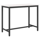 Table White 100 x 50 x 77 cm Engineered Wood and Steel 873785