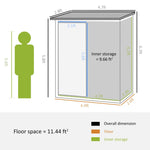 ZNTS Metal Outdoor Storage Shed, Garden Tool House Cabinet -5' x 3' Green-AS 92042895