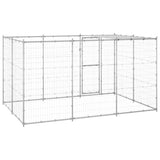 Outdoor Dog Kennel Galvanised Steel with Roof 7.26 m 3082303