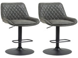 Retro Bar Stools Set of 2, Adjustable Kitchen Stool, Upholstered Bar Chairs with Back, Swivel Seat, T3398P328171