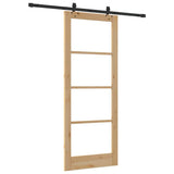 Sliding Door ORKDAL Natural and Black 83 x 211 cm 3332167