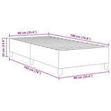 Platform Bed Frame Grey Green 90 x 190 cm Fabric 3337386