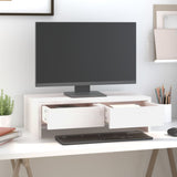 Monitor Stand White 50x27x15 cm Solid Wood Pine 813955