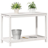 Potting Table with Shelf White 108x50x75 cm Solid Wood Pine 832403