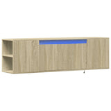 TV Wall Cabinet with LED Lights Sonoma Oak 135x31x39.5 cm 852385