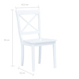 Dining Chairs 6 pcs White Solid Rubber Wood 277543