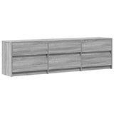 TV Cabinet with LED Grey Sonoma 180x34x50 cm Engineered Wood 3307931