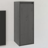 Wall Cabinet Grey 30x30x80 cm Solid Wood Pine 813499