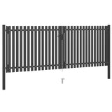 Garden Fence Gate Steel 400x125 cm Anthracite 146335