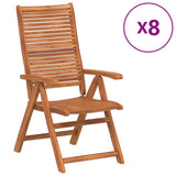 Reclining Garden Chairs 8 pcs 56x72x107 cm Solid Wood Acacia 3214479