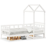 Day Bed with Roof without Mattress White 80x200 cm Solid Wood 3282238