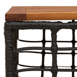 Garden Table Black and Natural 55 x 55 x 37 cm 42035139