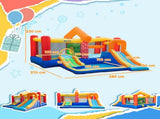 4 in 1 Kids Bouncy Castle Extra Large Double Slides & Trampoline Design Inflatable House Pool T3398P348073