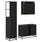 Bathroom Furniture Set 3 pcs Black Oak Engineered Wood 3402383