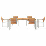 Garden Dining Set 7 pcs Solid Teak Wood and Stainless Steel 3334827