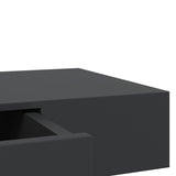 Floating Wall Shelf with Drawer Black 80x25x8 cm 288206