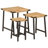 Nesting Coffee Tables 3 pcs Solid Wood Mango and Iron 372735
