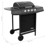 Gas BBQ Grill with 4 Burners Black 48545