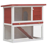 170833 Outdoor Rabbit Hutch 1 Door Red Wood