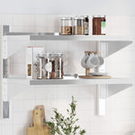 ZNTS 2-Tier Wall Shelf 75x40x60 cm Silver Stainless Steel 30312