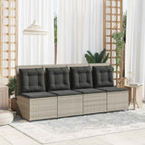 Garden Sofa with Cushion Light Grey Poly Rattan 3394481