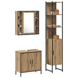 Bathroom Vanity Units with Shelf 3 pcs Brown Engineered wood 3334384