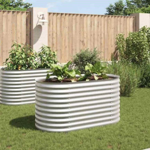 Garden Raised Bed 160x80x81 cm Galvanised Steel Silver 45514