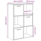 Bookshelf Old Wood 60.5x30x90 cm Engineered Wood 855970